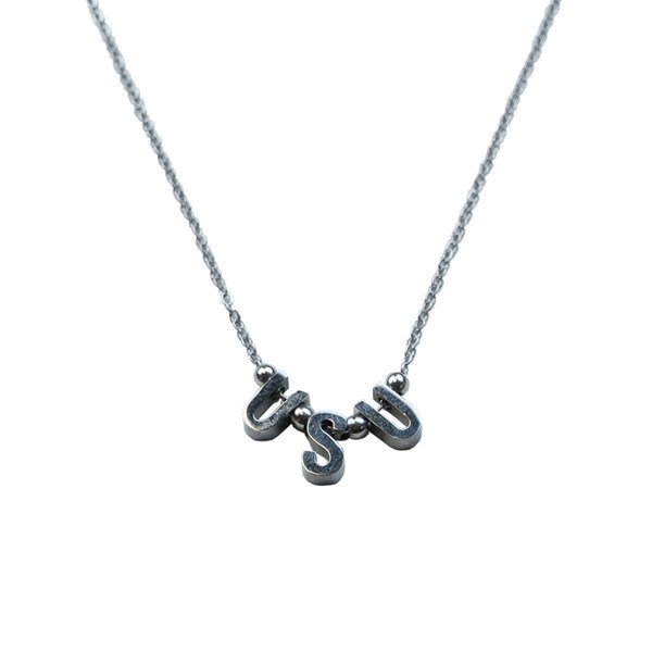 USU Letter Chain Necklace Silver